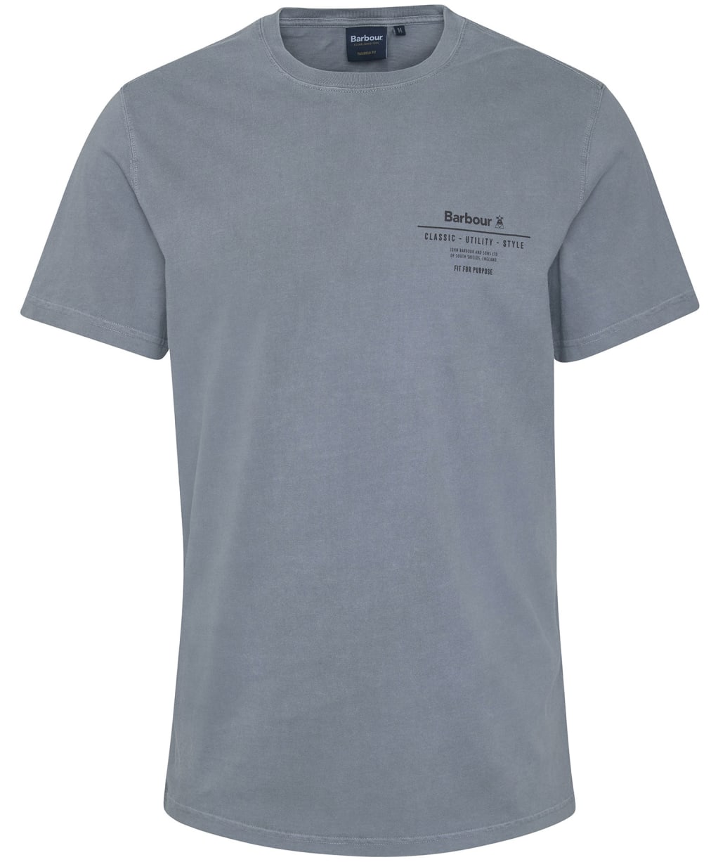 Men's Barbour Hickling Short Sleeve Cotton T-Shirt - Washed Gunmetal