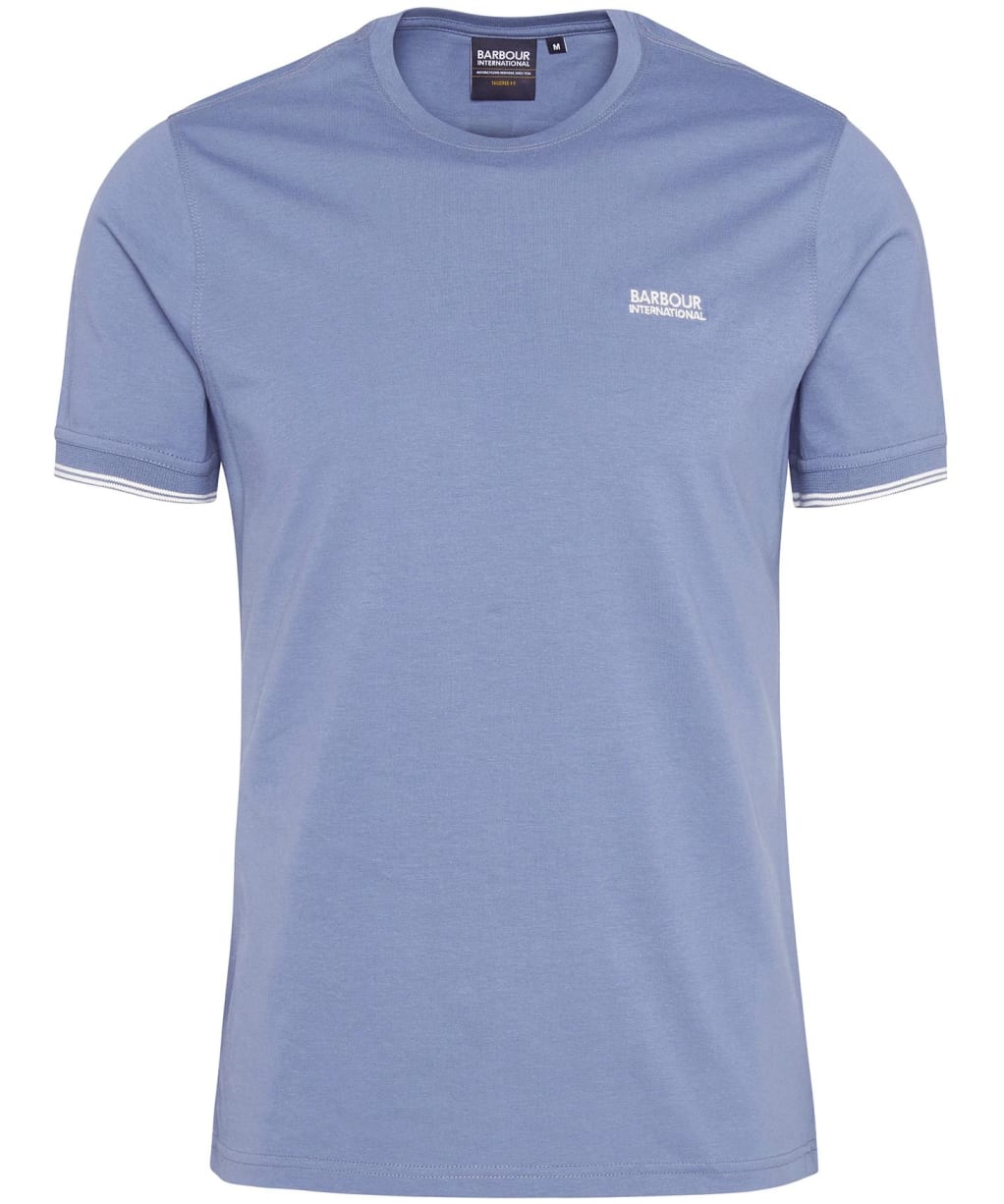 Men's Barbour International Philip Tipped Cuff Cotton T-Shirt - Washed Blue