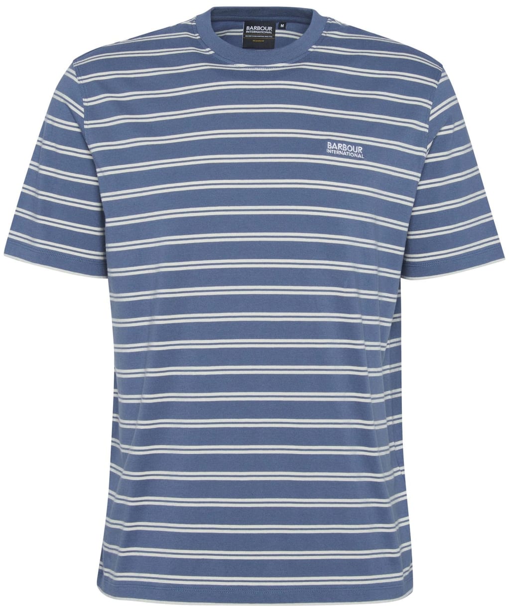 Men's Barbour International Bernie Stripe Cotton T-Shirt - Washed Blue