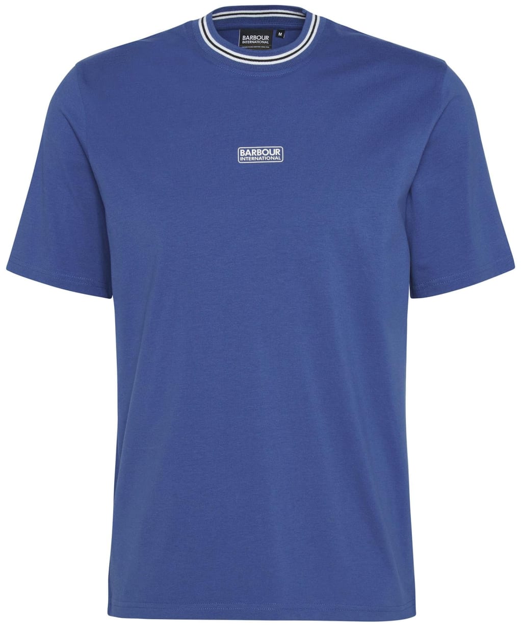 Men's Barbour International Central Logo Tipped T-Shirt - North Sea Blue