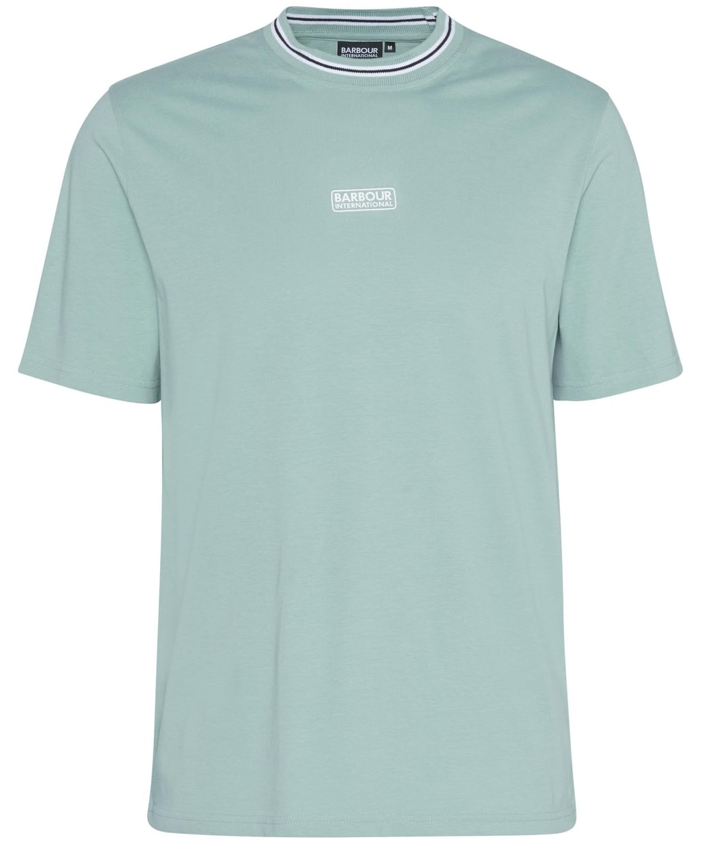 Men's Barbour International Central Logo Tipped T-Shirt - Granite Green