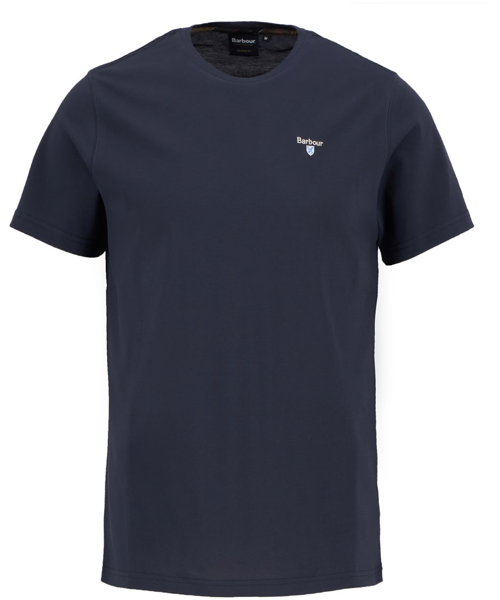 Men's Barbour Tartan Trim Pique T-Shirt - Navy