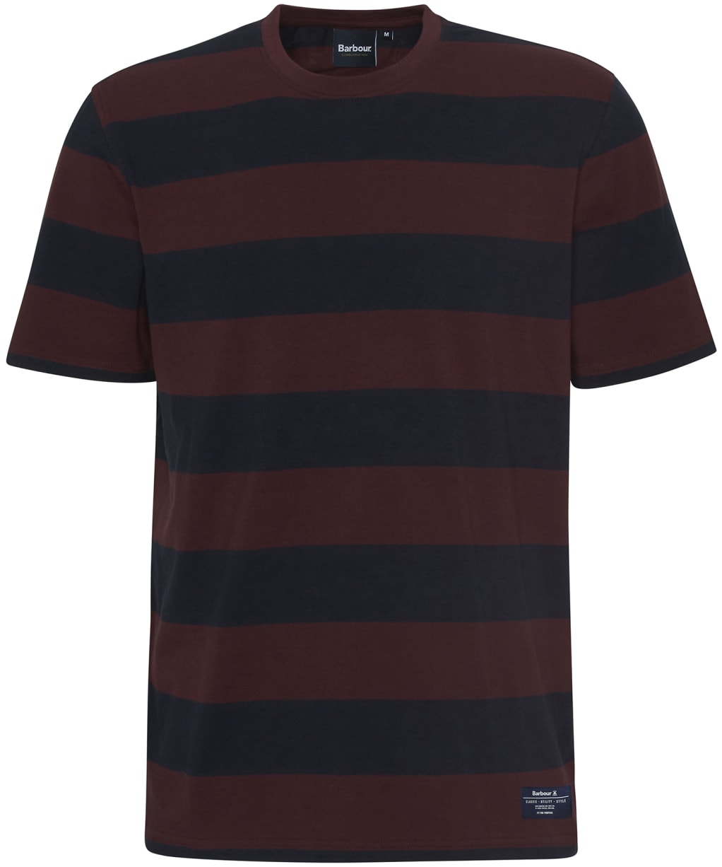 Men's Barbour Somerton Relaxed Fit Stripe T-Shirt - Burnt Heather