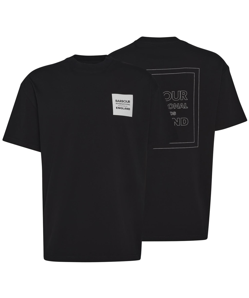 Men's Barbour International Micro Block Graphic Oversized T-Shirt - Black
