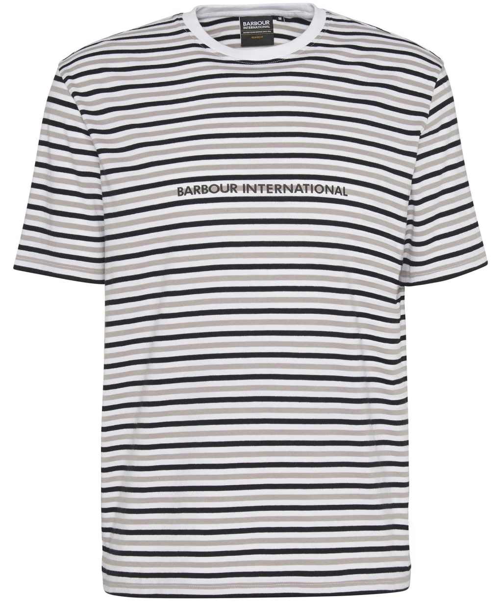 Men's Barbour International Micro Stripe Logo T-Shirt - White