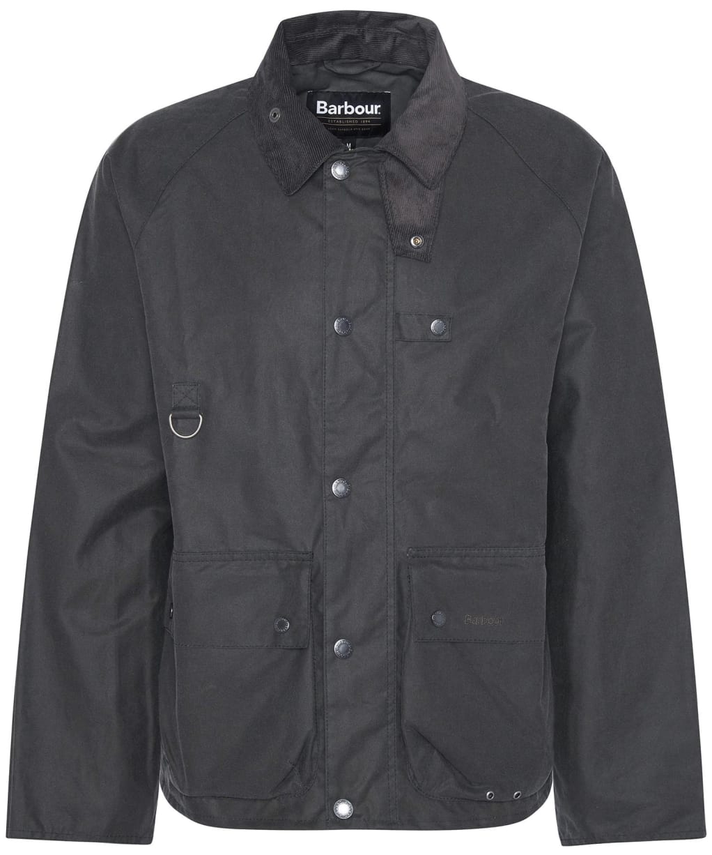 Men's Barbour Utility Spey Waxed Cotton Jacket - Charcoal