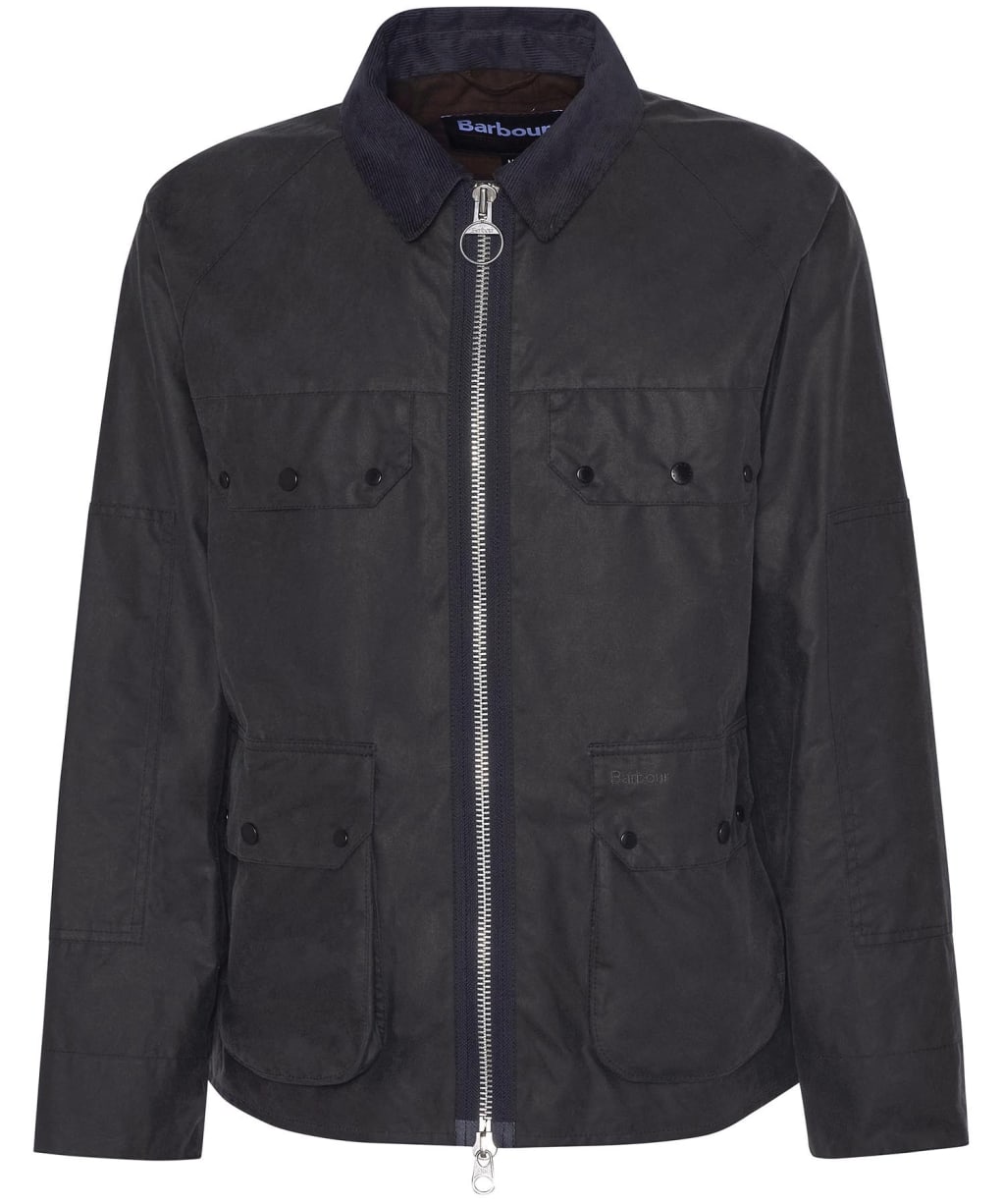 Men's Barbour Re-Engineered Short Bedale Waxed Jacket - Charcoal