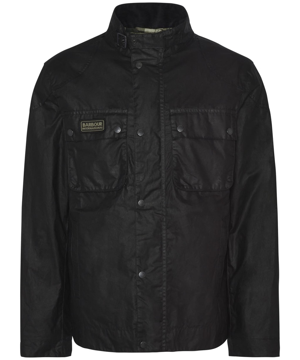 Men's Barbour International Merton Waxed Jacket - Black