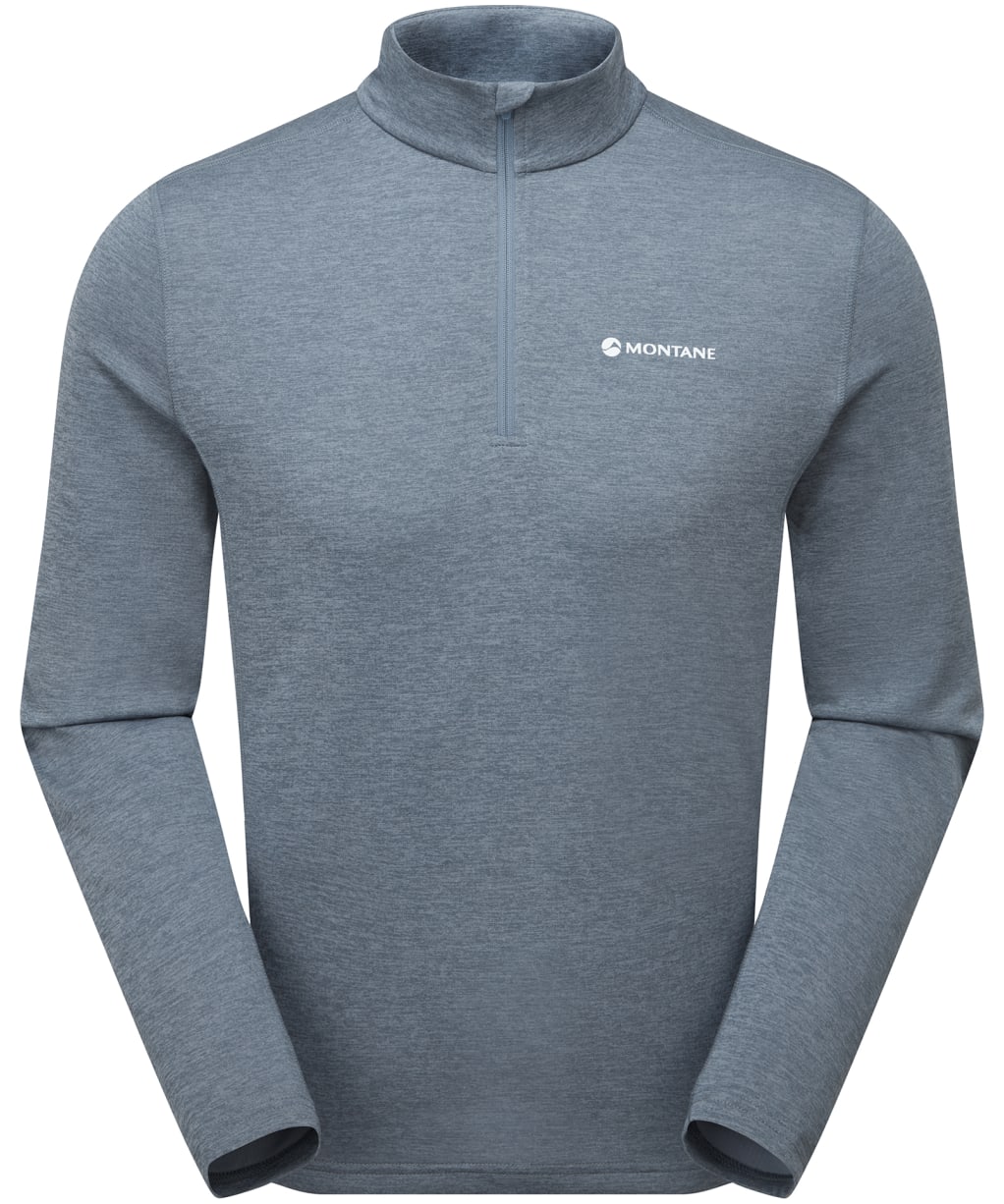 Men's Montane Dart Zip Neck Long Sleeve T-Shirt - Stone Blue
