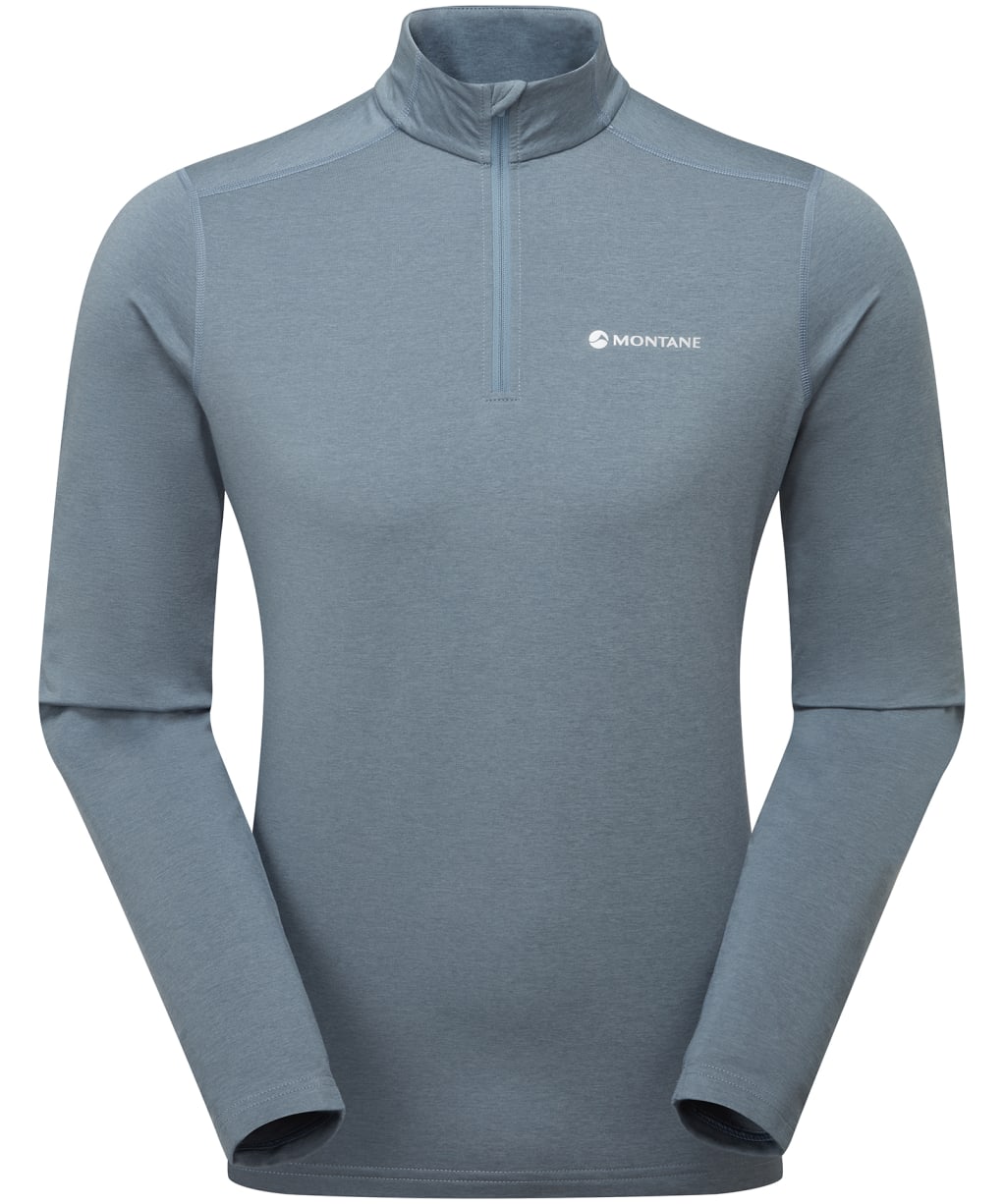 Men's Montane Dart XT Thermal Zip Neck Long Sleeved Baselayer Top - Stone Blue
