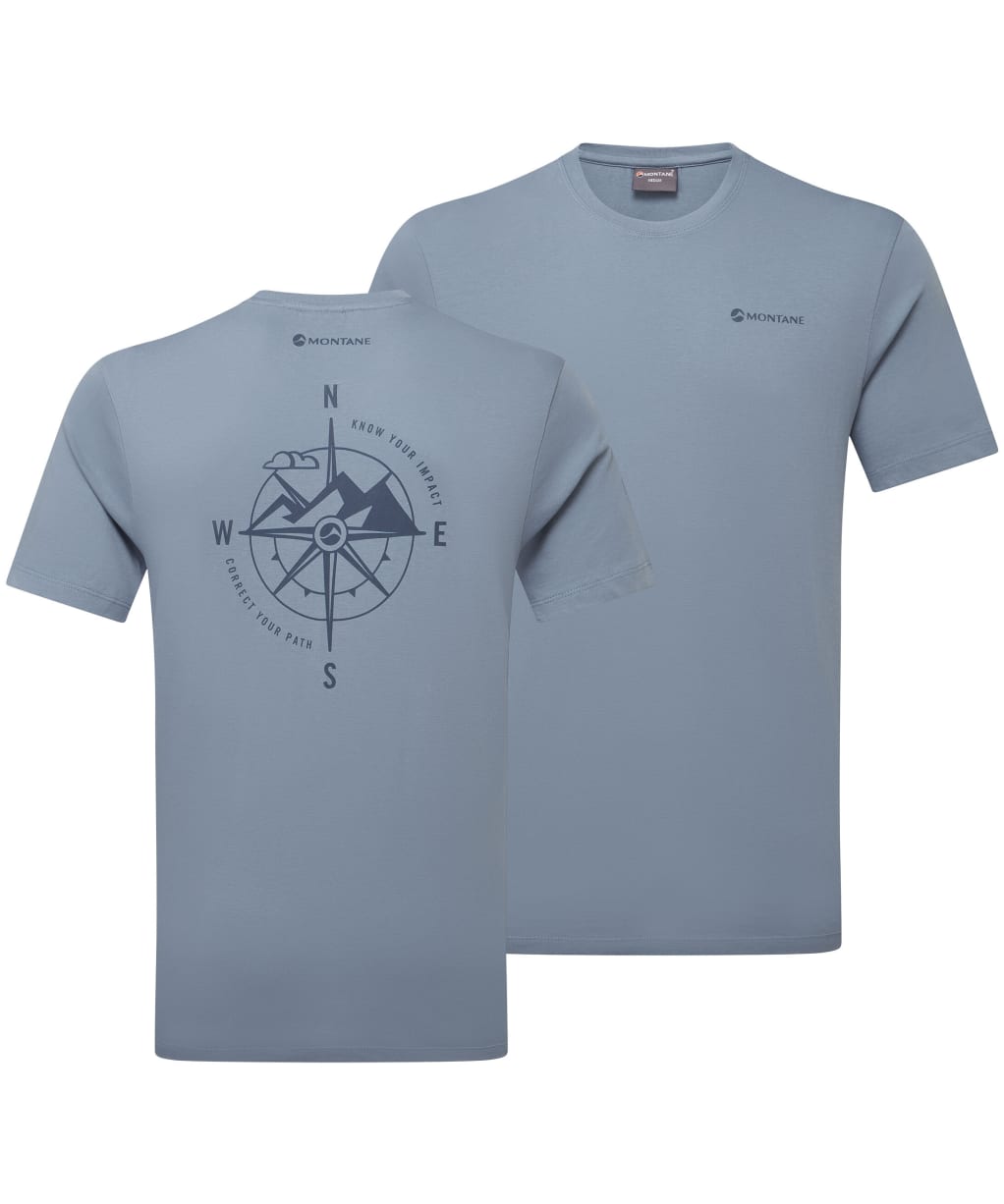 Men's Montane Impact Compass T-Shirt - Stone Blue
