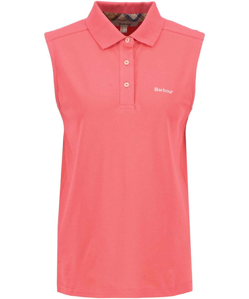 Women's Barbour Bowford Sleeveless Polo Top - Pink Punch