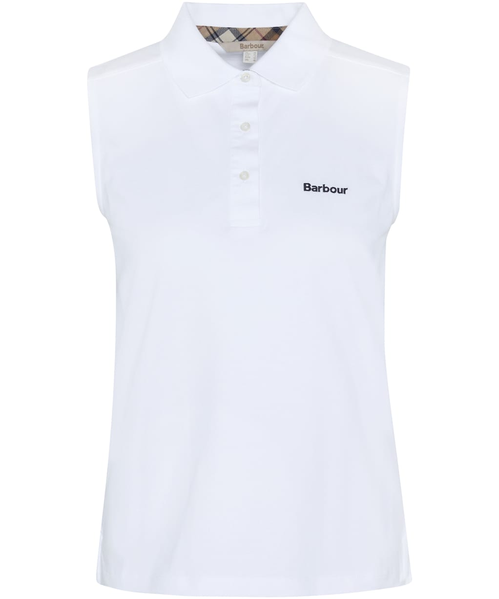 Women's Barbour Bowford Sleeveless Polo Top - White