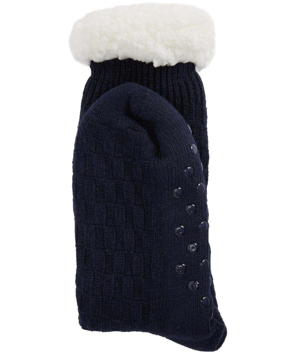 Women's Barbour Cable Knit Lounge Socks - Navy