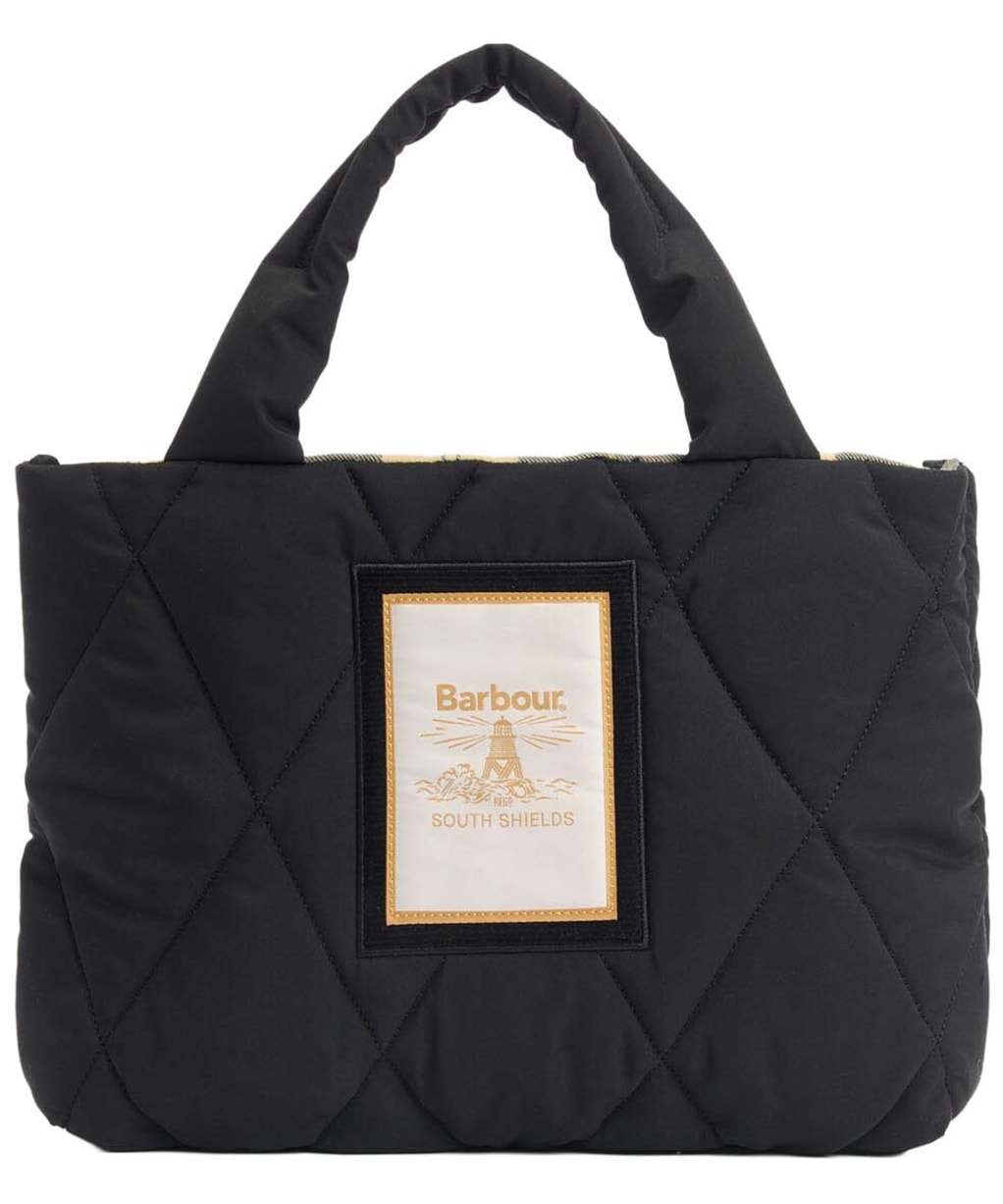 Women's Barbour Mariah Mini Quilted Tote Bag - Black / Classic Tartan