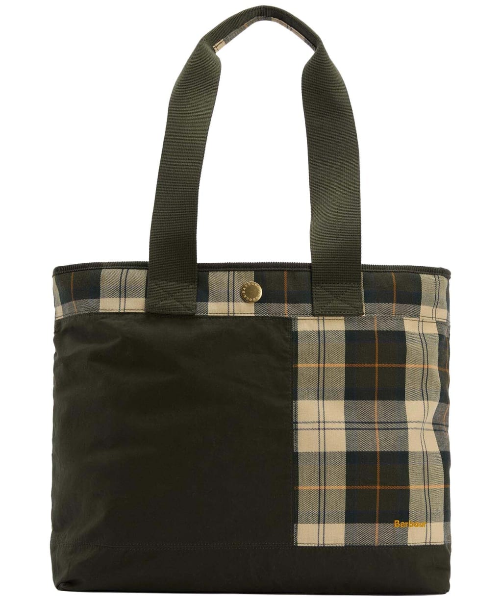 Women's Barbour Mya Patchwork Tote Bag - Sage / Ancient Tartan
