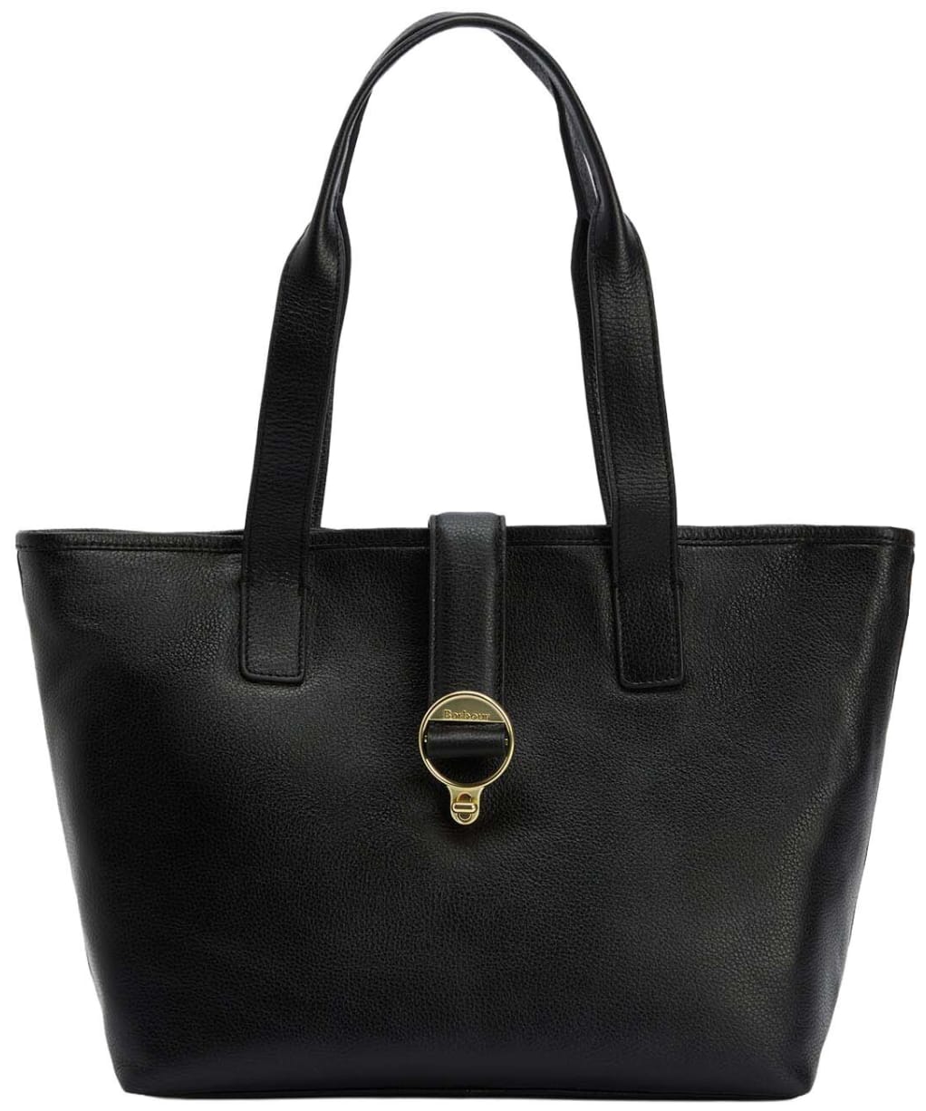 Women's Barbour Alder Leather Tote Bag - Black
