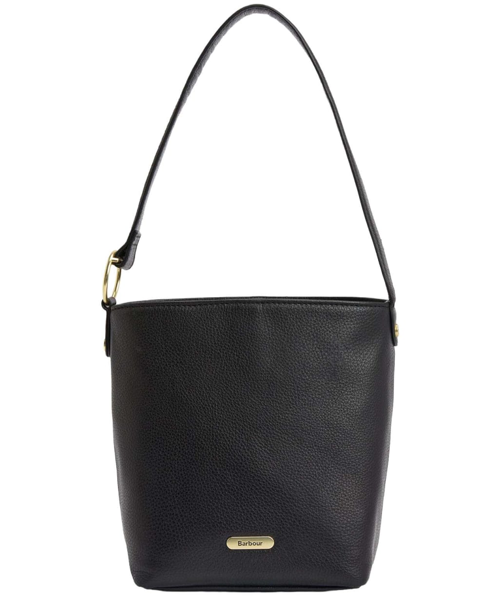 Women's Barbour Cedar Leather Bucket Bag - Black