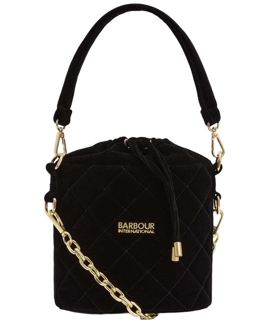 Women's Barbour International Quilted Balham Mini Bucket Bag - Velvet Black