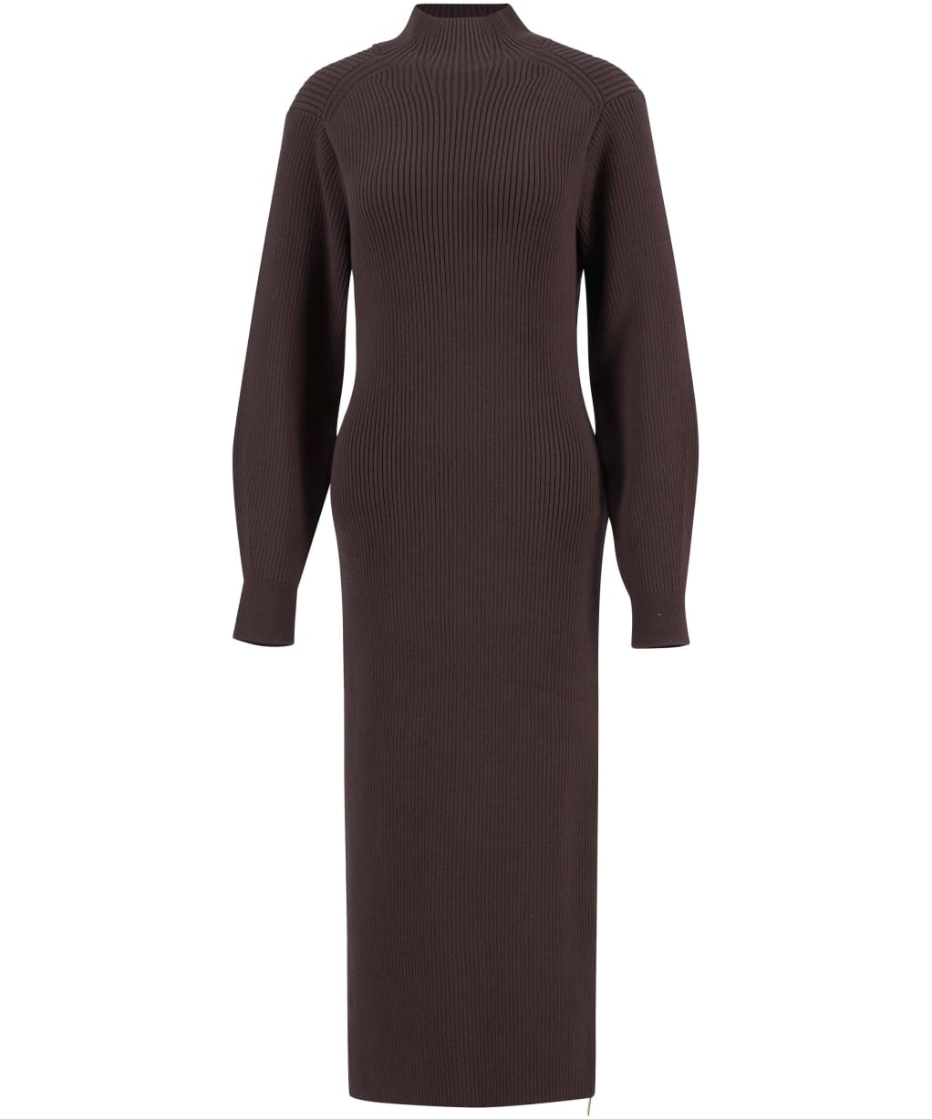 Women's Barbour International Kaia Knitted Midi Dress - Chocolate