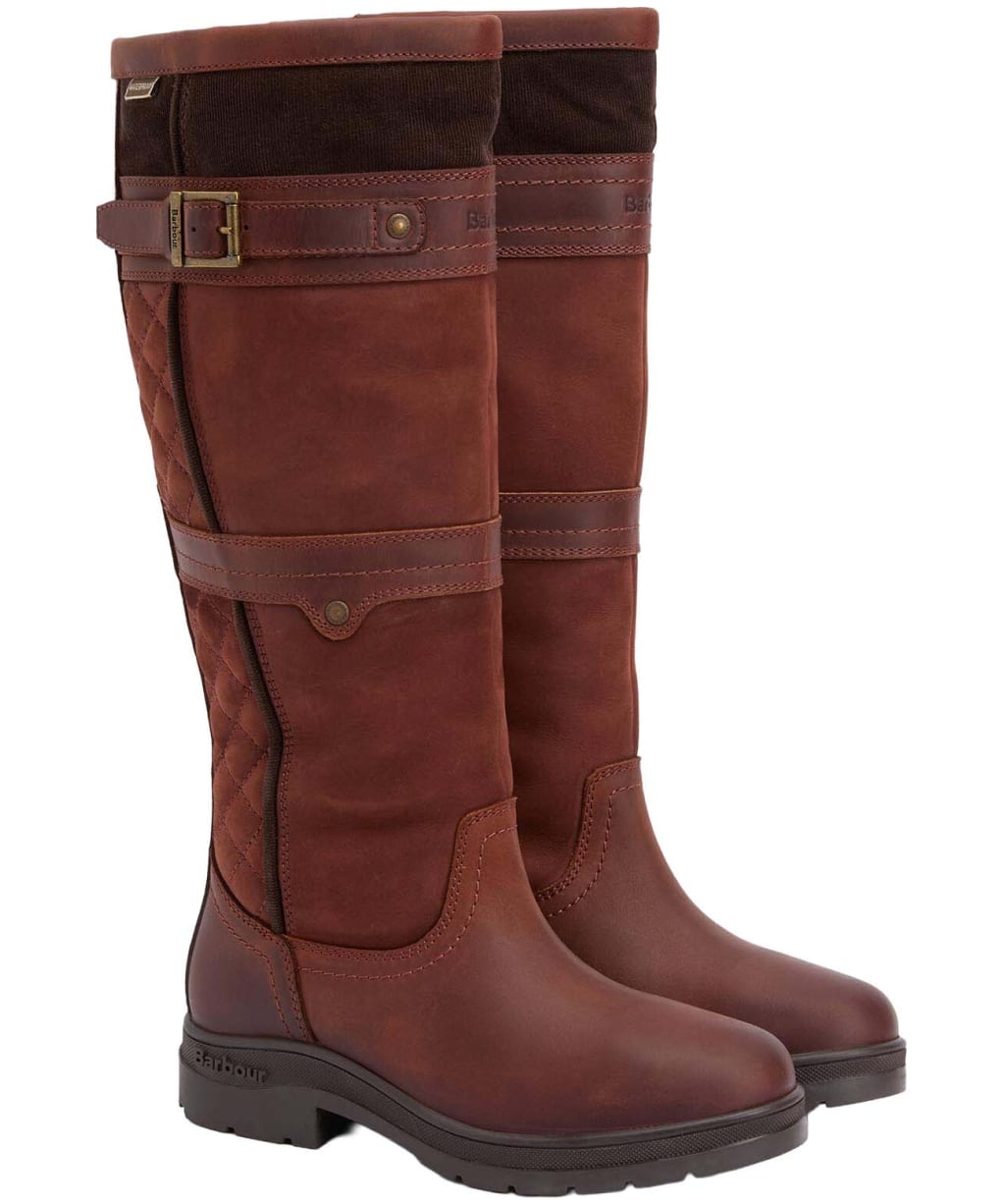 Women's Barbour Beaconsfield Waterproof Tall Boots - Mahogany / Choc Nubuck
