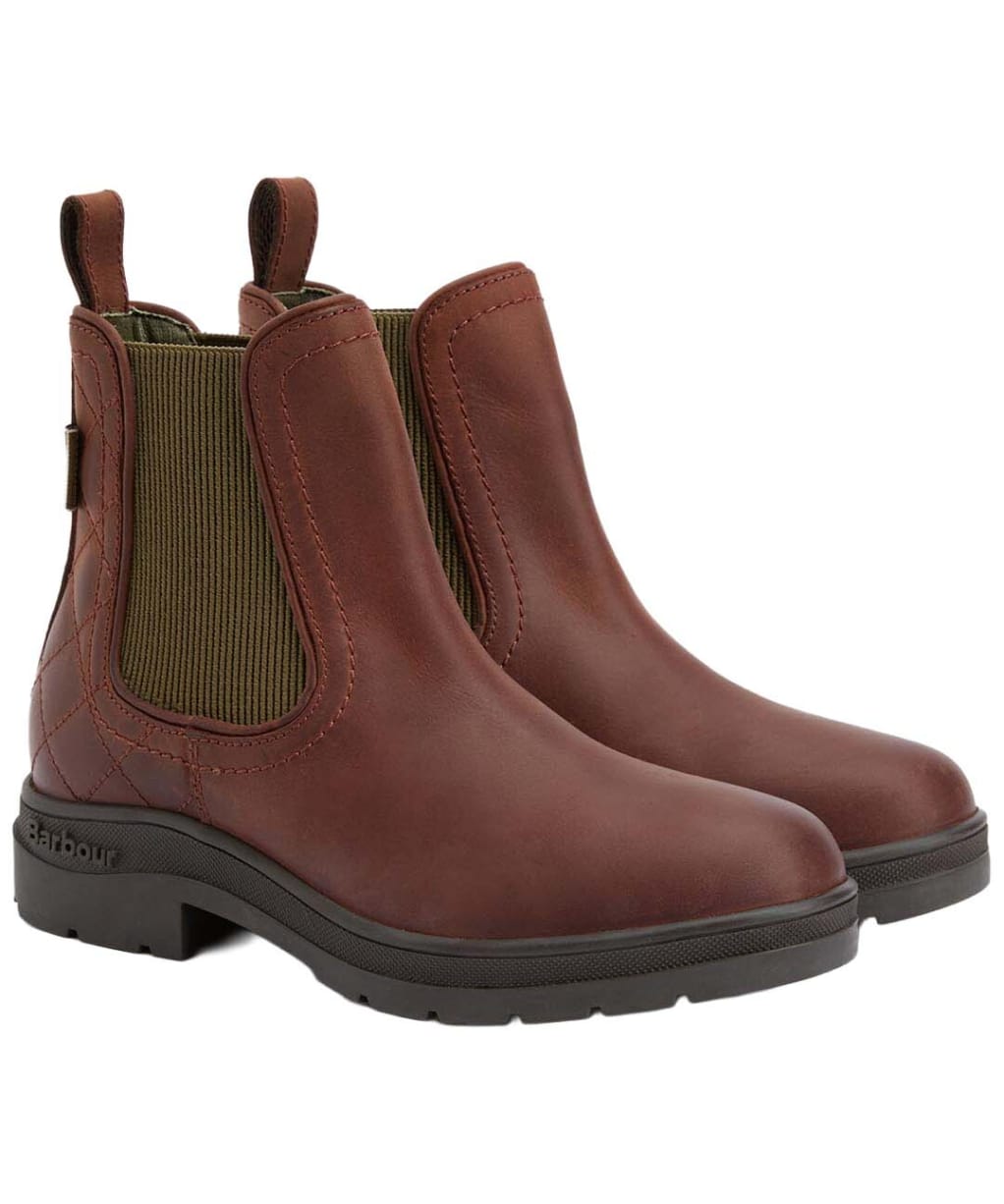 Women's Barbour Amble Chelsea Boots - MAHOGONY NUBUCK/