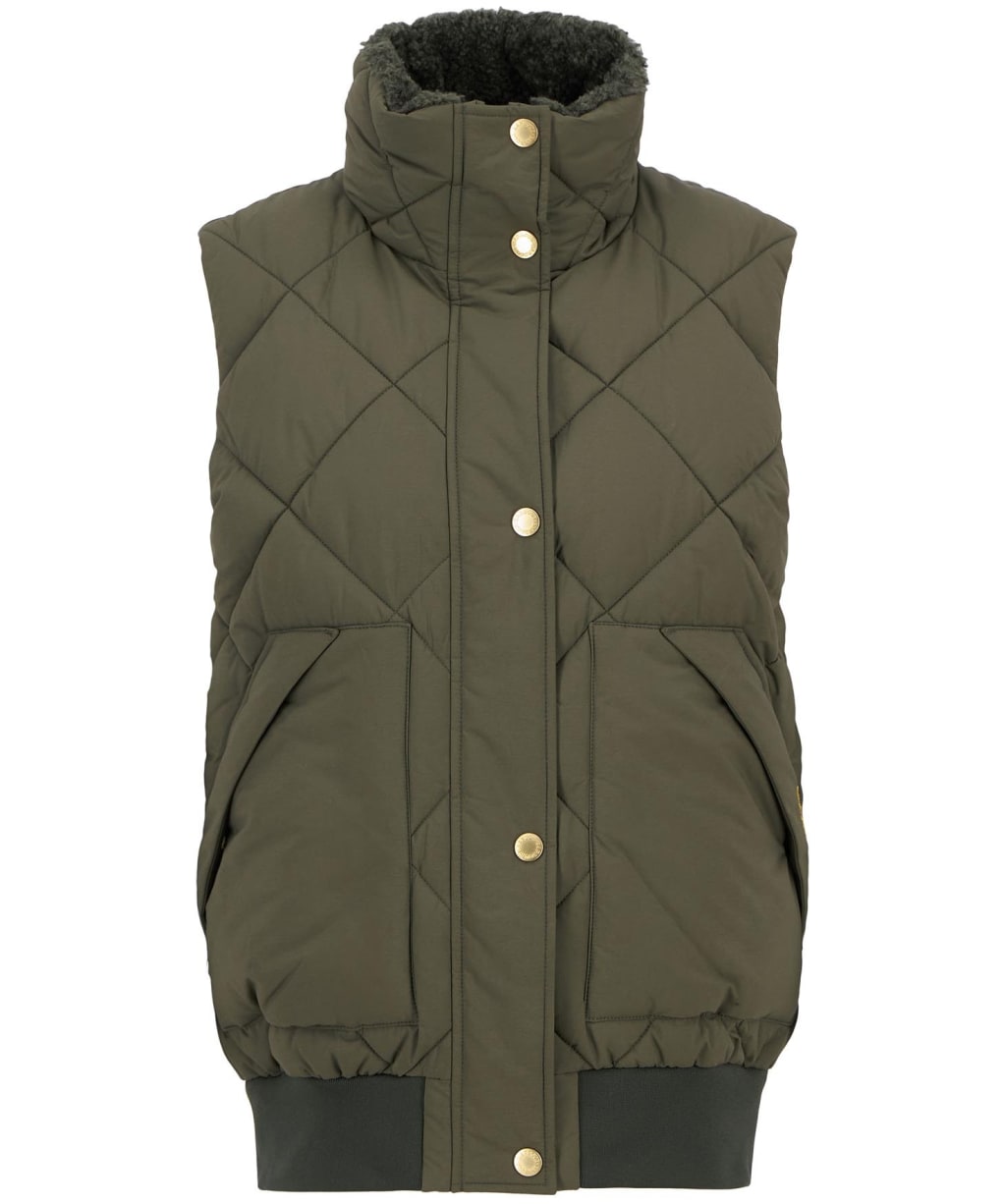Women's Barbour Becky Puffer Gilet - Olive / Ancient Tartan