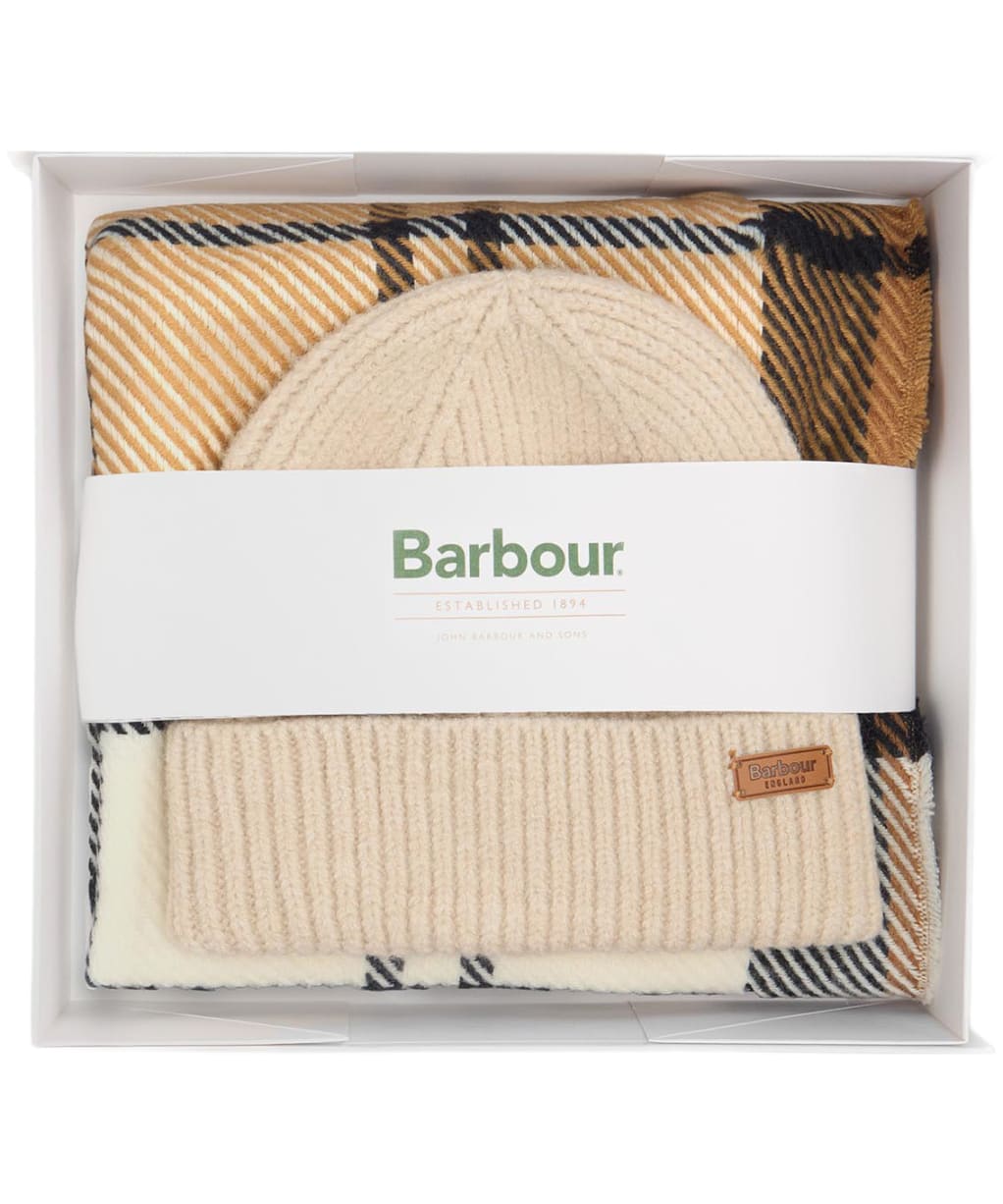 Women's Barbour Pendle Beanie & Blair Scarf Gift Set - Hessian Navy