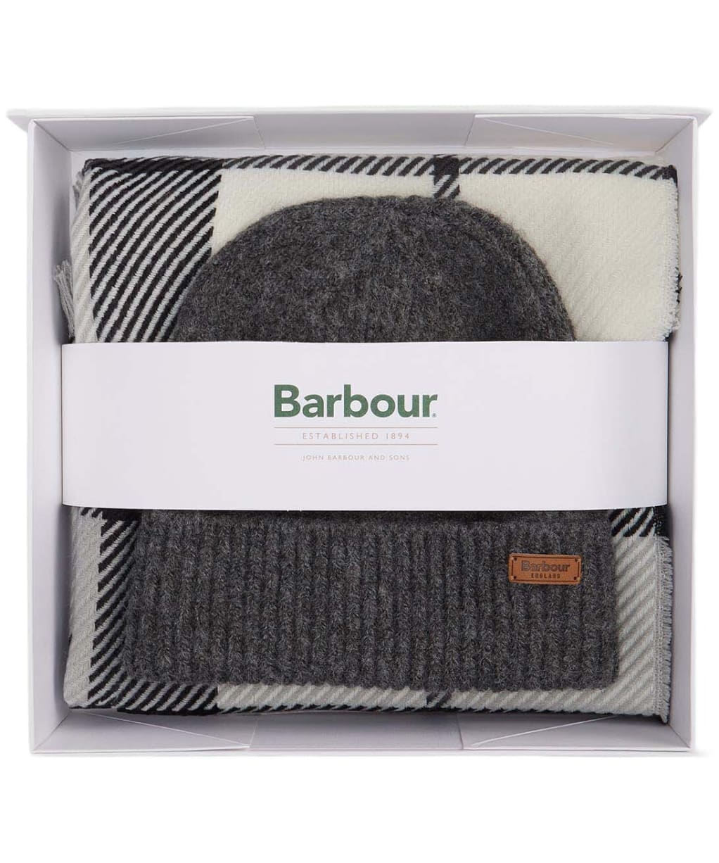 Women's Barbour Pendle Beanie & Blair Scarf Gift Set - Monochrome