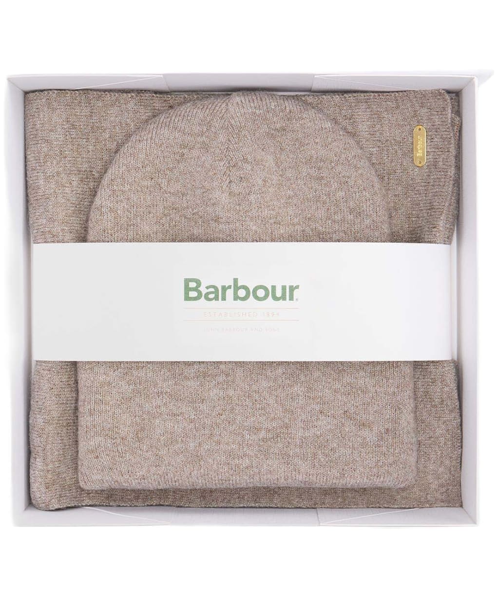 Women's Barbour Winona Beanie & Scarf Gift Set - Taupe