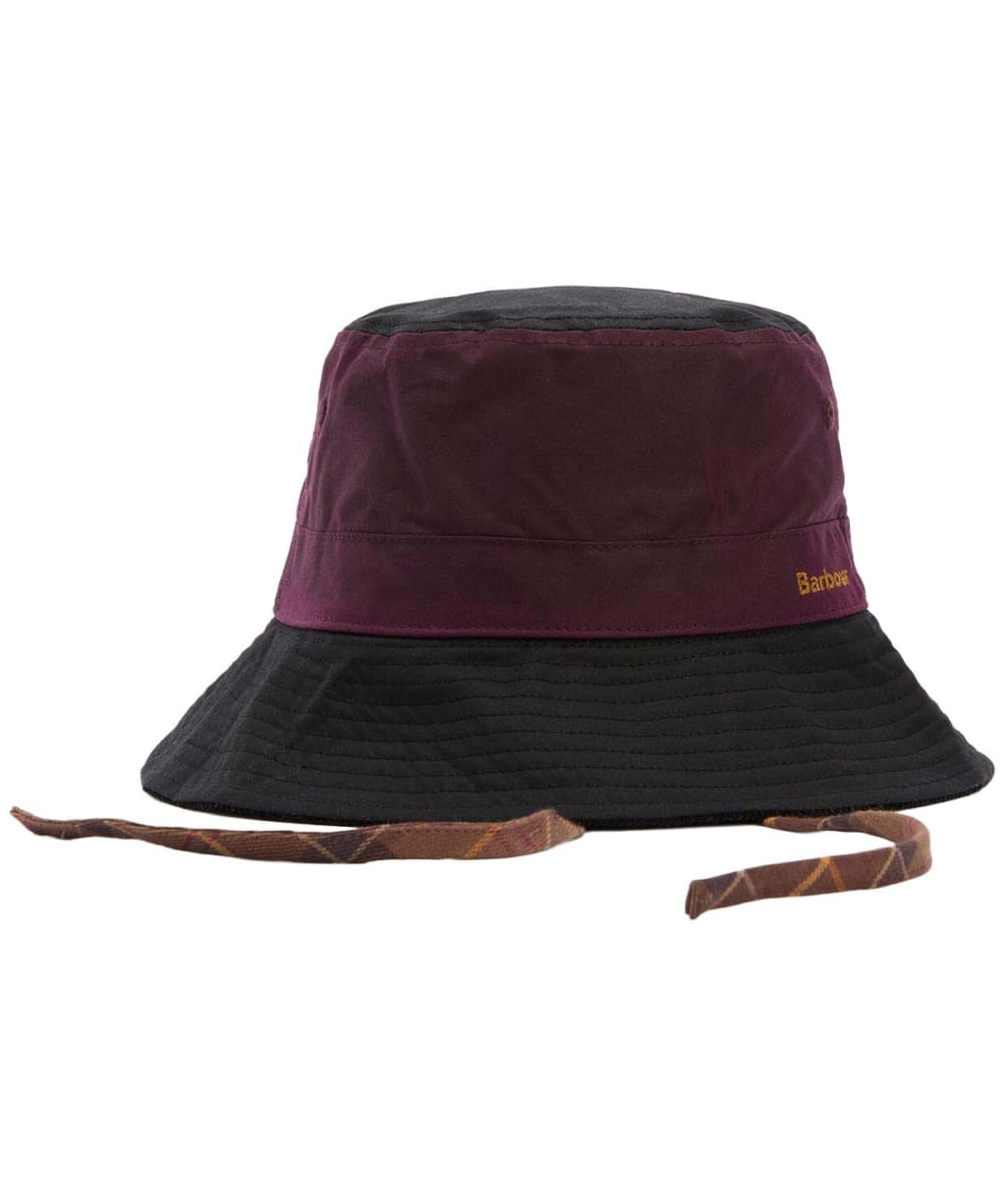 Women's Barbour Brackley Wax Hat - MERLOT/BLACK