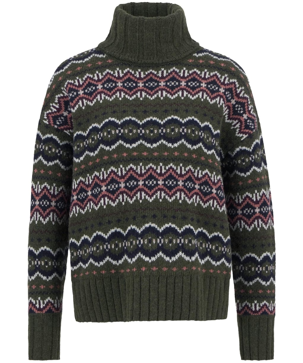 Women's Barbour Helen Knitted Jumper - Olive Multi Patchwork