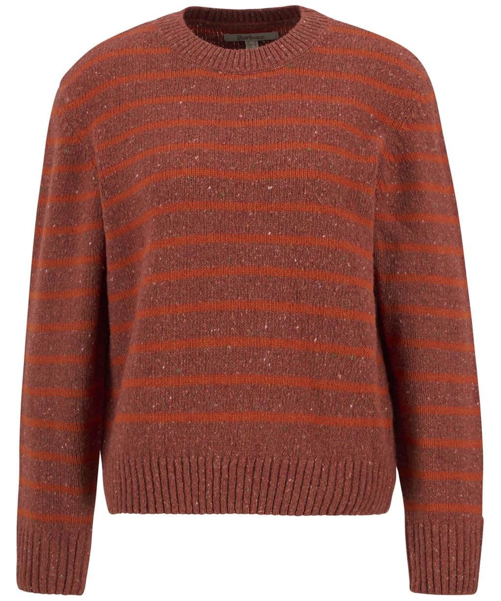 Women's Barbour Claydon Knitted Jumper - Burnt Orange Stripe