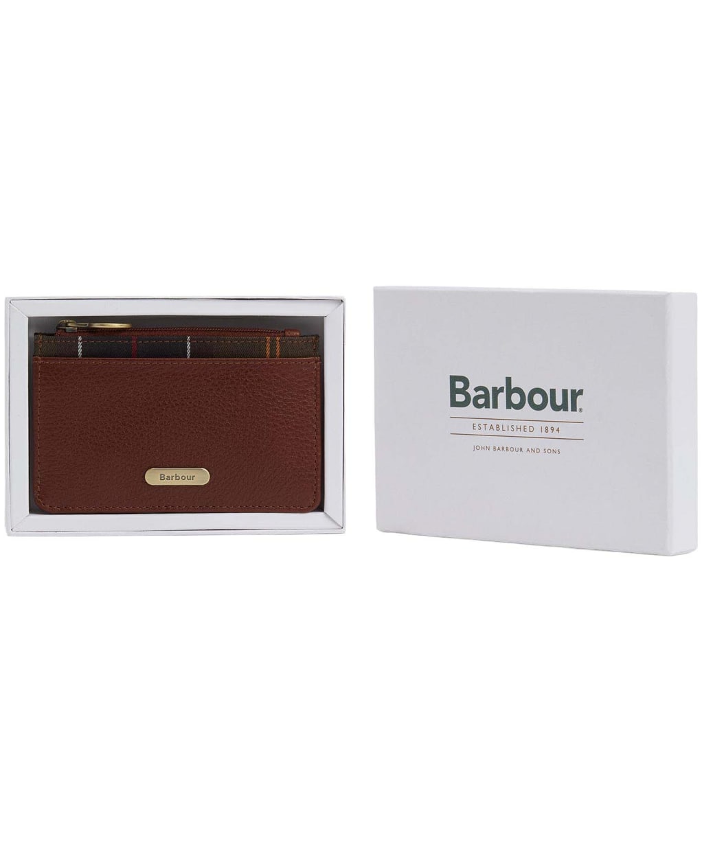 Women's Barbour Alder Leather Card Holder - Brown / Classic