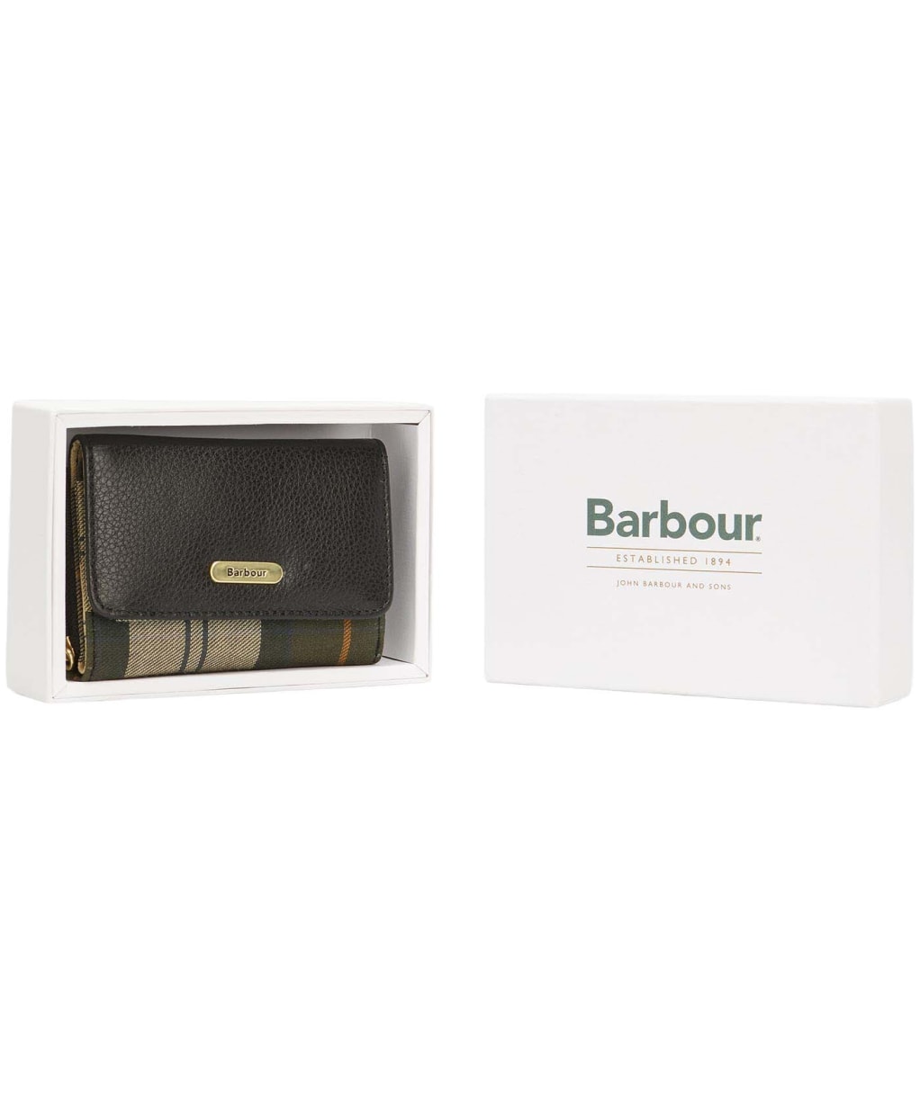 Women's Barbour Rosa Leather French Purse - Black / Ancient 