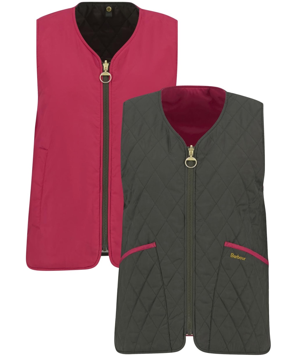 Women's My Barbour Reversible Liner - Sage / Zeni Pink