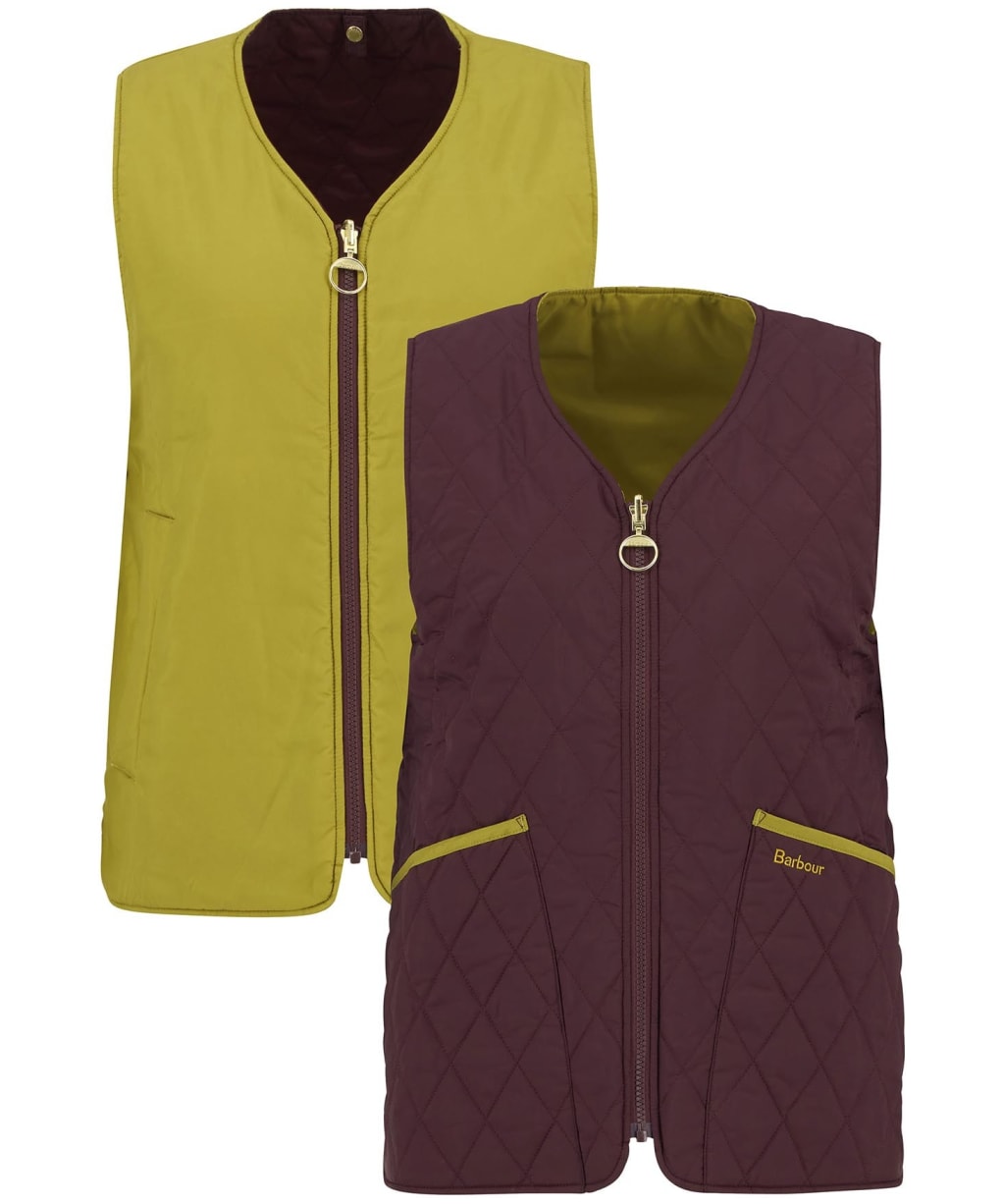 Women's My Barbour Reversible Liner - Aubergine / Pollen