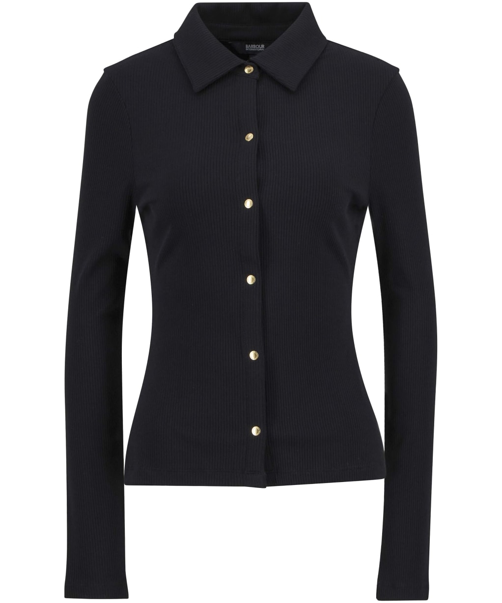Women's Barbour International Chloe Ribbed Top - Black
