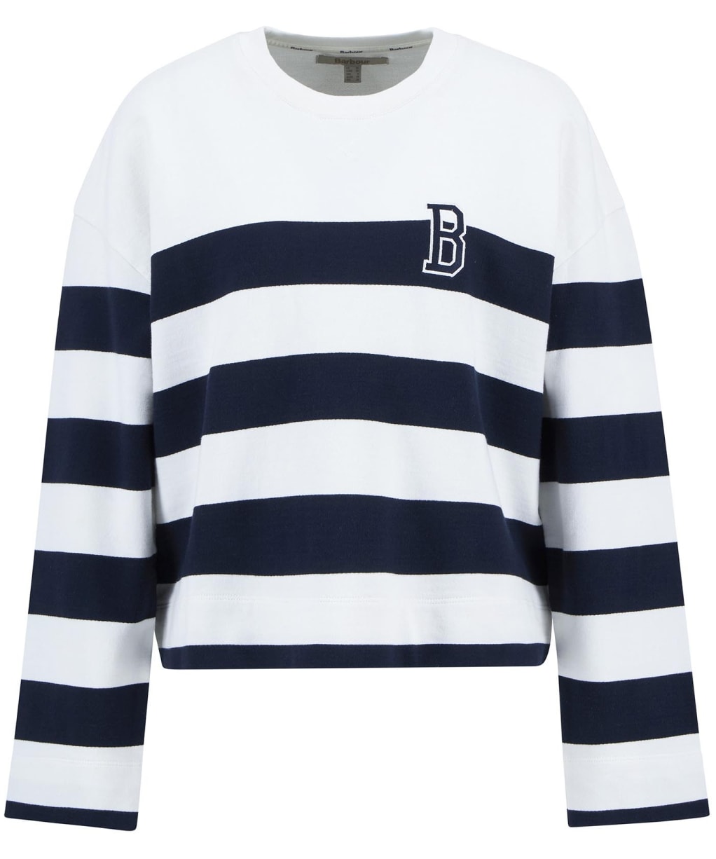 Women's Barbour Faye Sweatshirt - Cloud / Navy Stripe