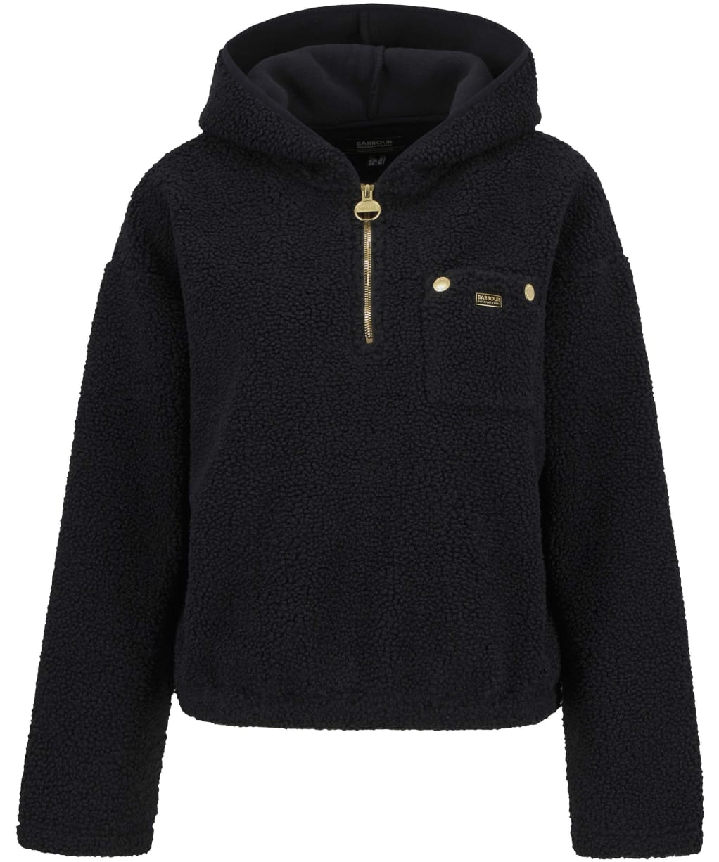 Women's Barbour International Lola Fleece Hoodie - Black