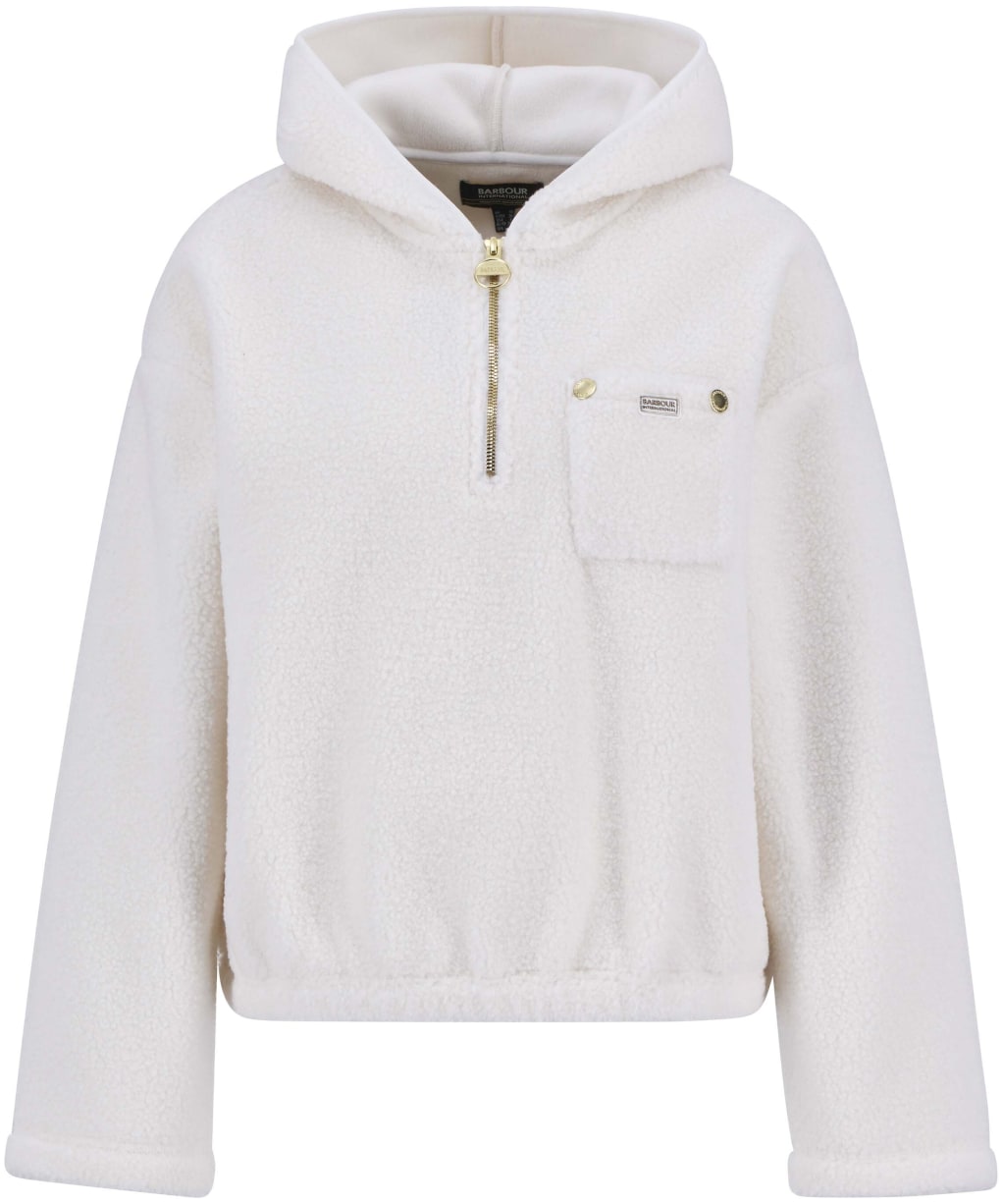 Women's Barbour International Lola Fleece Hoodie - Off White
