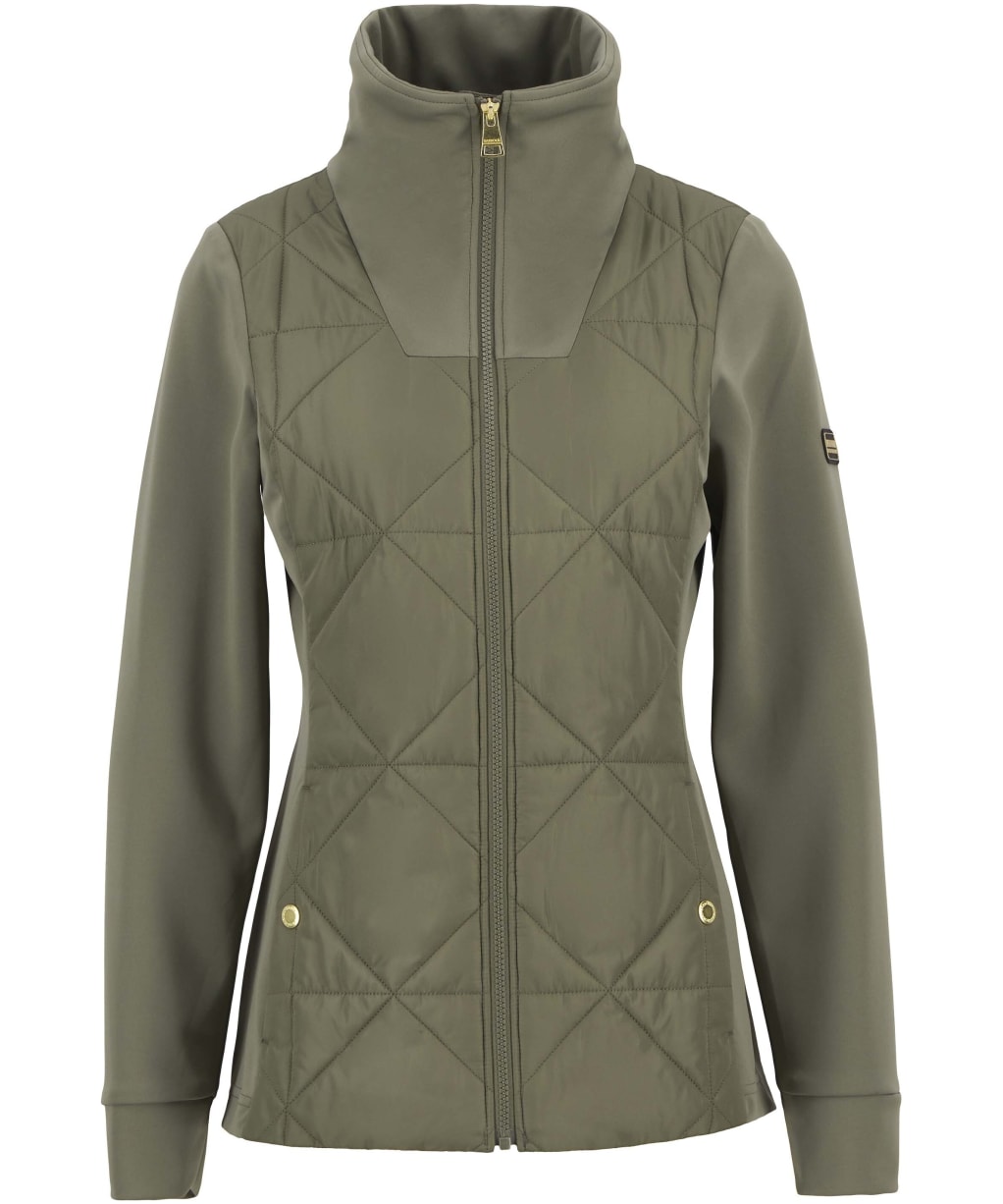 Women's Barbour International Kya Quilted Sweater Jacket - Dusky Khaki
