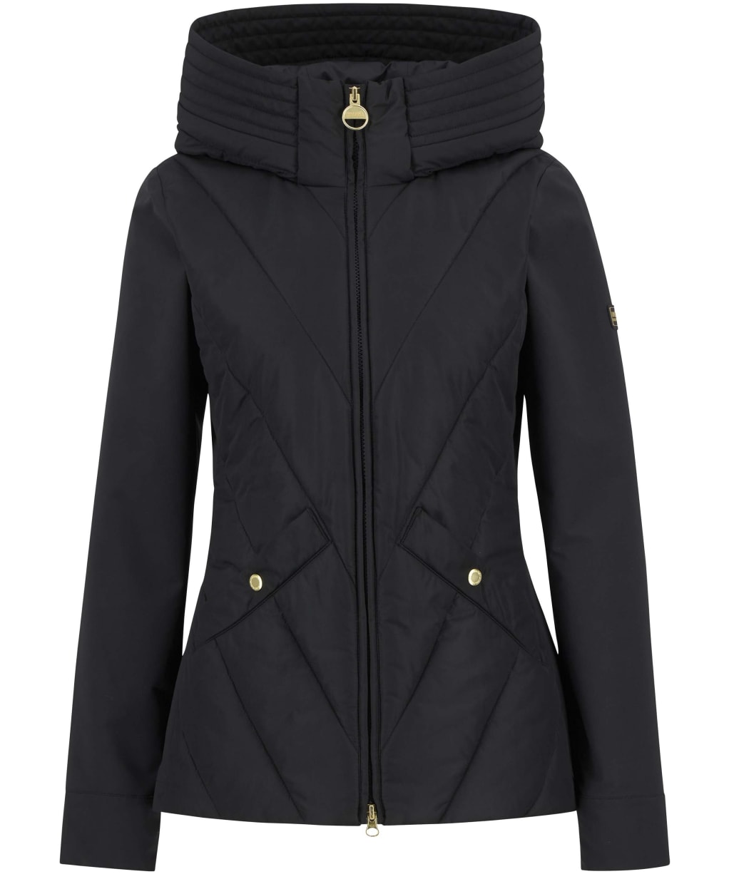 Women's Barbour International Diablo Quilted Sweater Jacket - Black