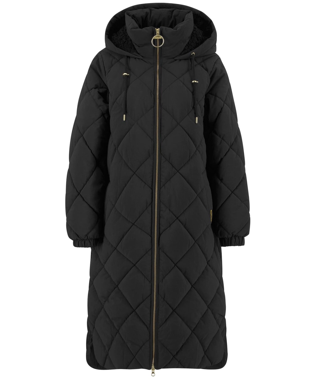 Women's Barbour Kirkton Puffer Jacket - Black / Classic Tartan