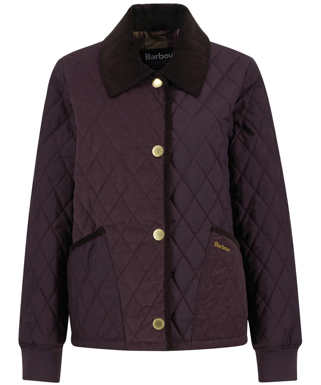 Women's Barbour Marla Quilted Jacket - Blak Cherry / Dark Brown / Muted Tartan