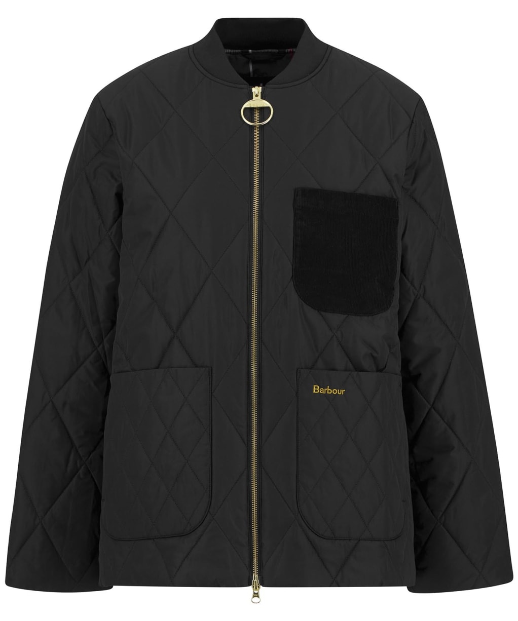 Women's Barbour Leonie Quilted Jacket - Black / Classic Tartan
