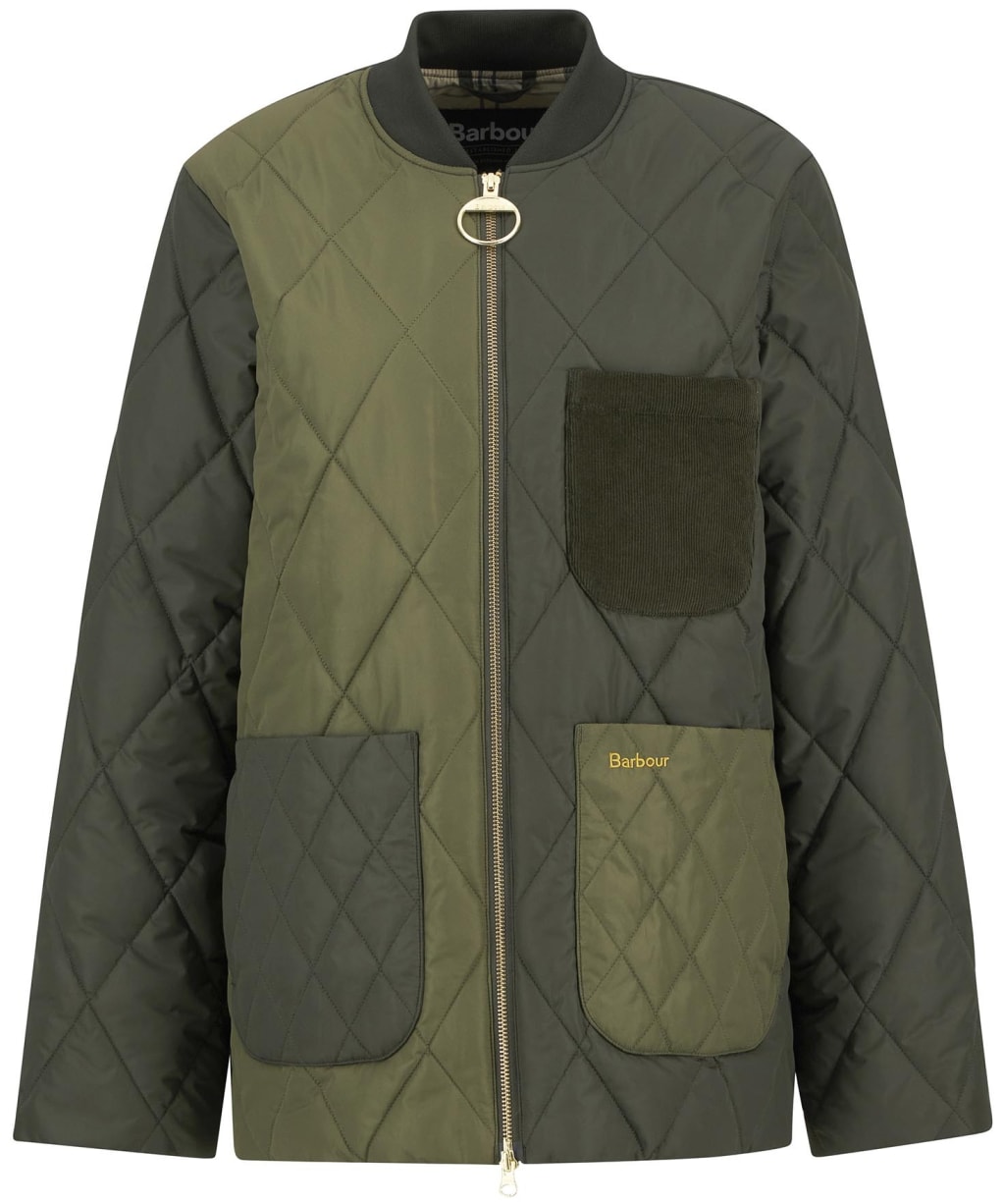 Women's Barbour Leonie Quilted Jacket - OLIVE/DARK MOSS/