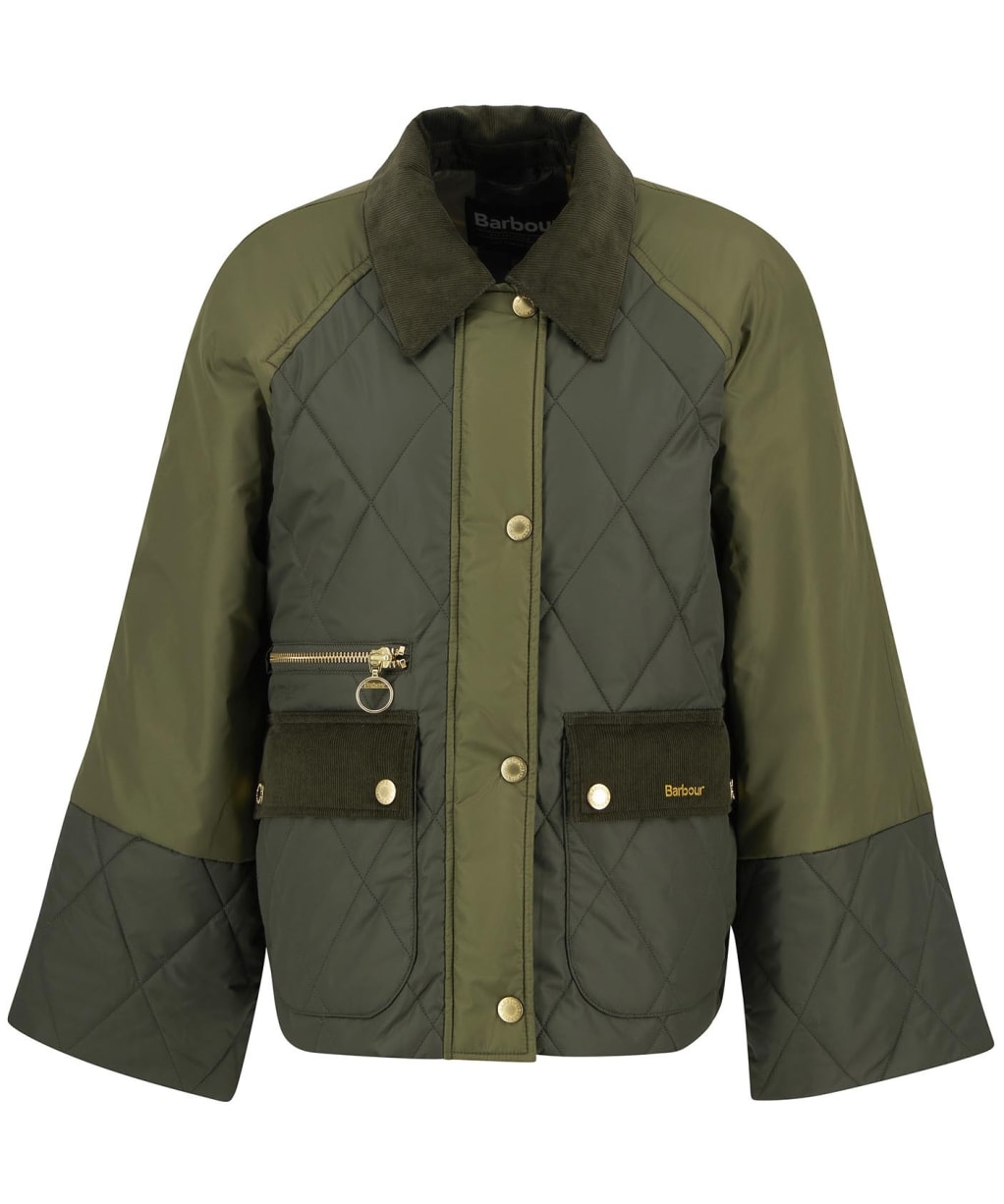 Women's Barbour Martha Quilted Jacket - OLIVE/DK MOSS/AN