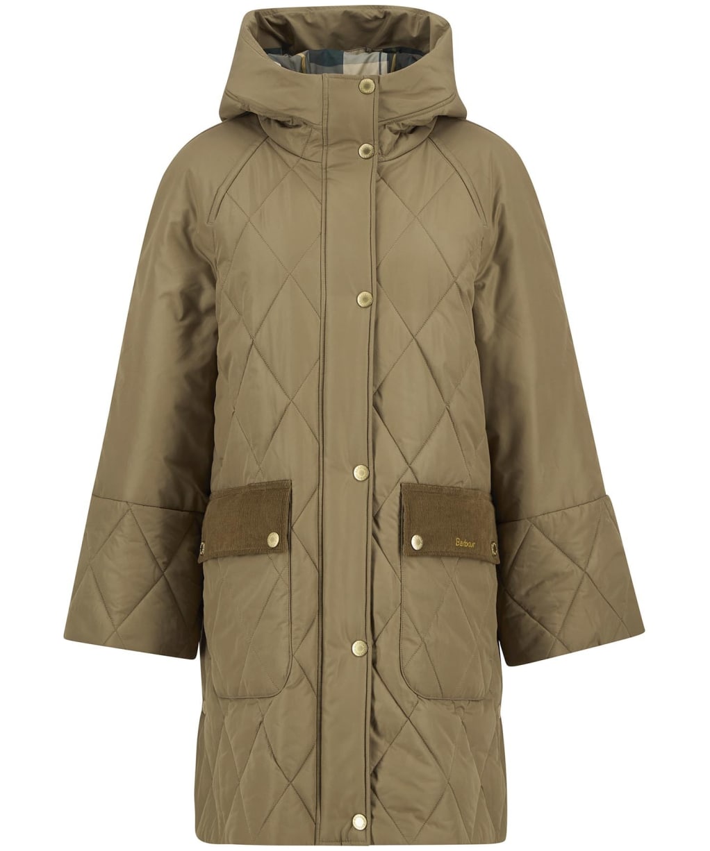 Women's Barbour Elspeth Quilted Jacket - Military Brown / Ancient Tartan
