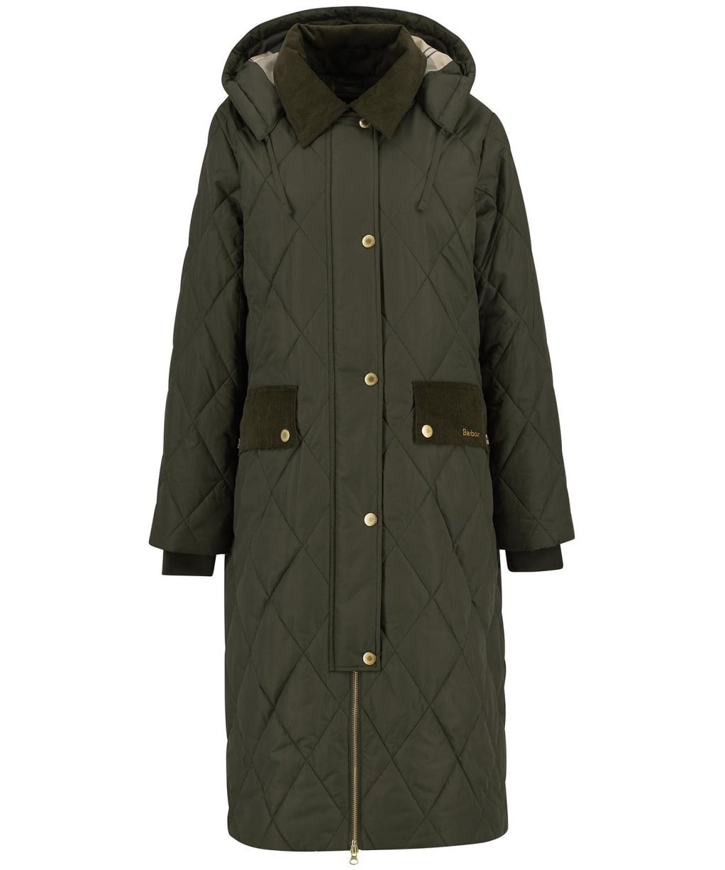 Women's Barbour Meredith Quilted Jacket - Olive / Ancient Tartan